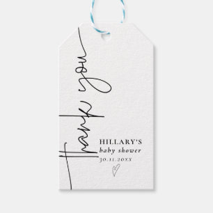 Thank you Elegant Calligraphy Baby Shower Gift Tags