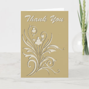 Thank You-Elegant Cutout Floral Thank You Card