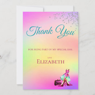 Thank You Elegant Glitter Colorful  Invitation