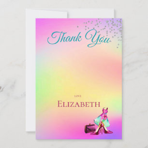 Thank You Elegant Glitter Colorful  Invitation