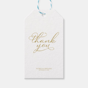 Thank You - Elegant Gold Foil Wedding Favour Tags