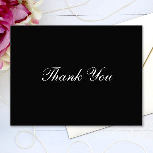 Thank You Elegant Script Text Black and White Postcard