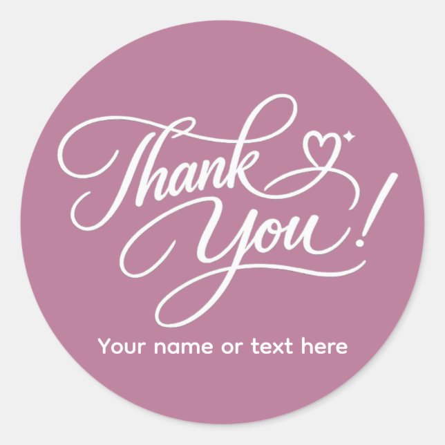 Thank You elegant sticker (Front)