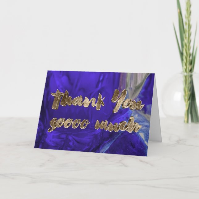 Thank You Elegant Thanks Purple Gold Typography (Front)