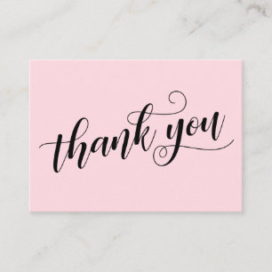 Thank You Elegant Typography Pink Wedding Favour Enclosure Card