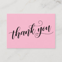 Thank You Elegant Typography Pink Wedding Favour
