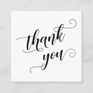 Thank You Elegant Typography Wedding Favour Enclosure Card