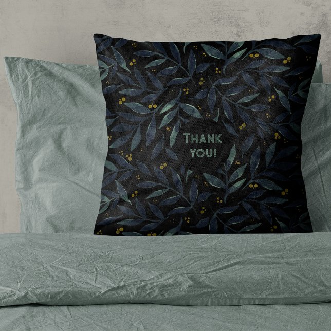 Thank you elegant watercolor branches cushion (Creator Uploaded)