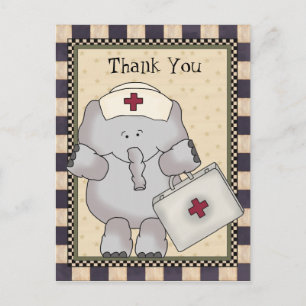 Thank You Elephant Nurse postcard