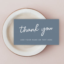 Thank you Enclosure Card | Minimal Blue Grey