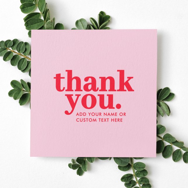 Thank you Enclosure Card | Modern Red & Pink (Creator Uploaded)