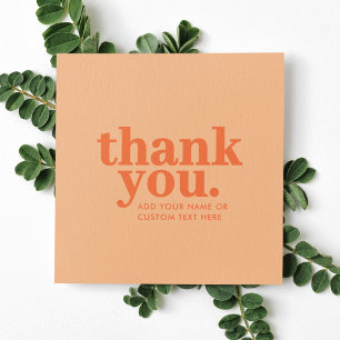 Thank you Enclosure Card Retro Peach Orange