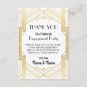 Thank You Engagement Wedding 1920s Party Cards