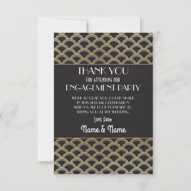 Thank You Engagement Wedding 1920s Party Thanks Invitation (Front)