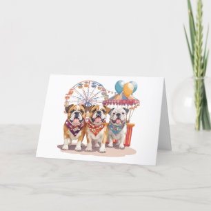 Thank You English Bulldogs At A Carnival Card