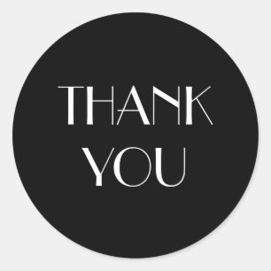 Thank You Envelope Seal Sticker - Black