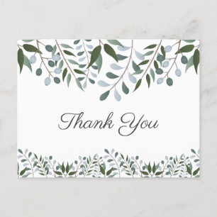 Thank You Eucalyptus Greenery Floral Postcard
