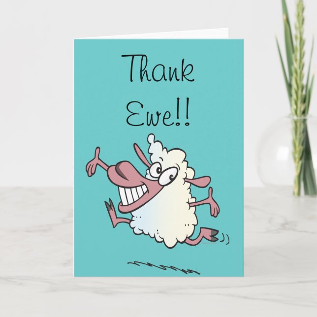 Thank You Ewe Pun Sheep Card (Front)