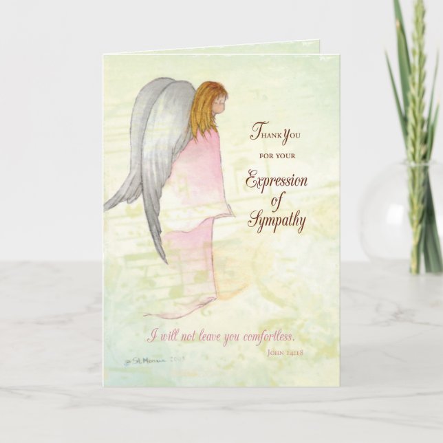 Thank You Expression of Sympathy, Angel Card (Front)