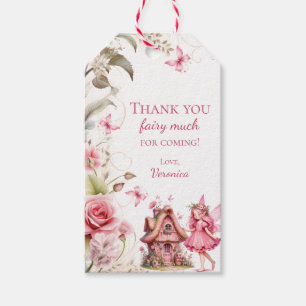 Thank You Fairy Much Pink Floral Birthday Gift Tags