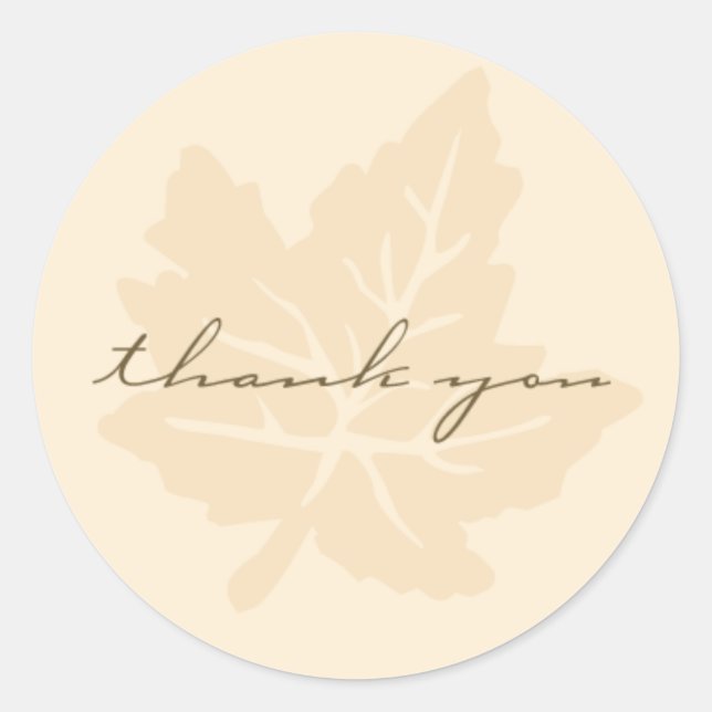 Thank You Fall Collection Classic Round Sticker (Front)