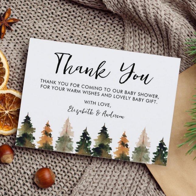 Thank You Fall Trees Baby Shower  Card (Creator Uploaded)