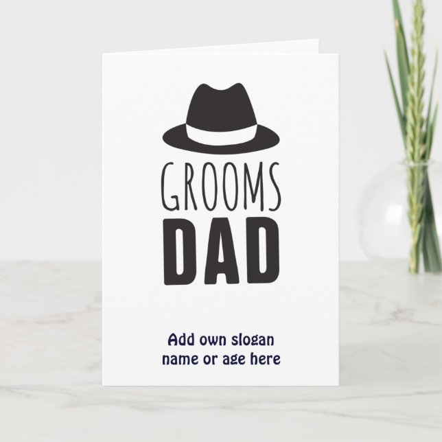 Thank You father of the Groom Dad Bridal Party Card (Front)