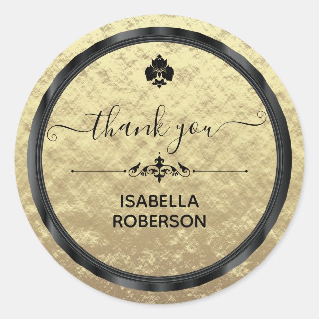Thank You Faux Gold Foil and Black Labels (Front)