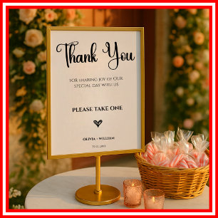 Thank You Favor Sign Please Take One