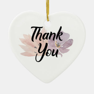 Thank You Favour Floral Ceramic Tree Decoration