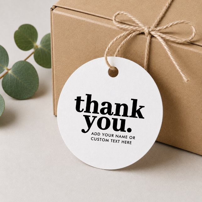 Thank you Favour Tags | Retro Black and White (Stylish thank you tags for boutiques, wedding welcome bags, small business packaging, and more!)