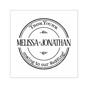 Thank You Favours Wedding Rustic Round Vintage Rubber Stamp