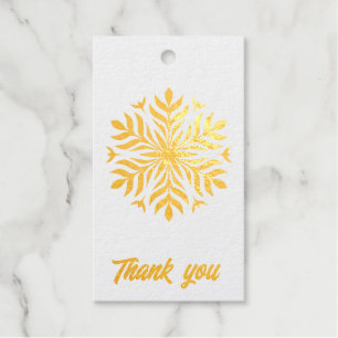 thank you feather flake holiday gift tags