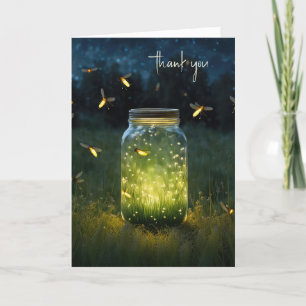Thank You Fireflies In Glass Jar Card