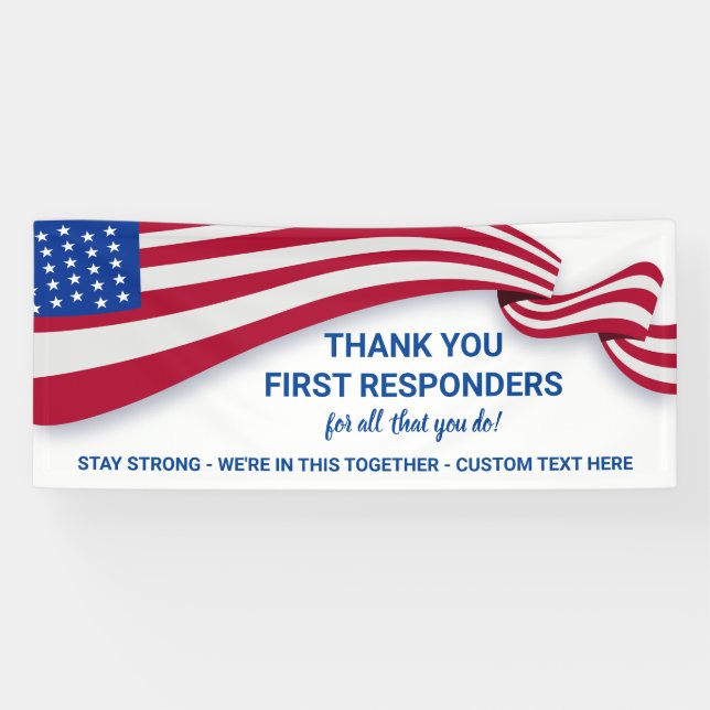 Thank You First Responder, Police,Patriotic Custom Banner (Horizontal)