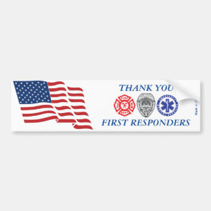 Thank You First Responders Bumper Sticker