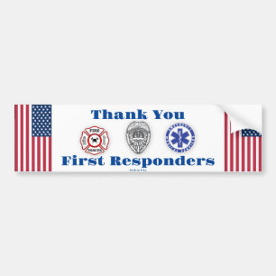 Thank You First Responders Bumper Sticker