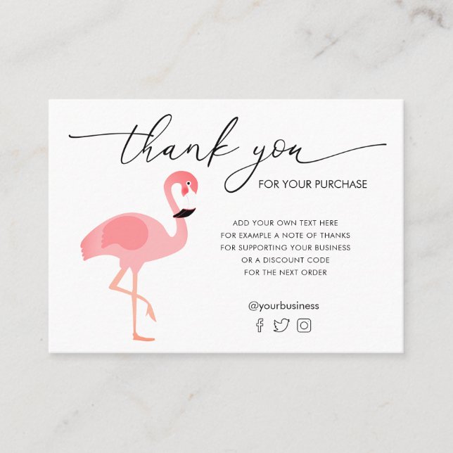 thank you flamingo business card (Front)