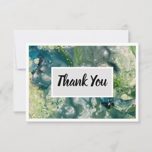 Thank You Flat Card 3.5" x 5" - Green Multi (Front)