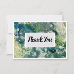 Thank You Flat Card 3.5" x 5" - Green Multi
