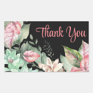 Thank You Floral Art Sticker