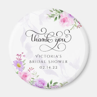 Thank You Floral Elegant Bridal Shower Coffee Drin Magnet