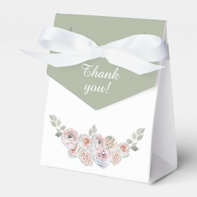 Thank You Floral Favour Box (Front Side)