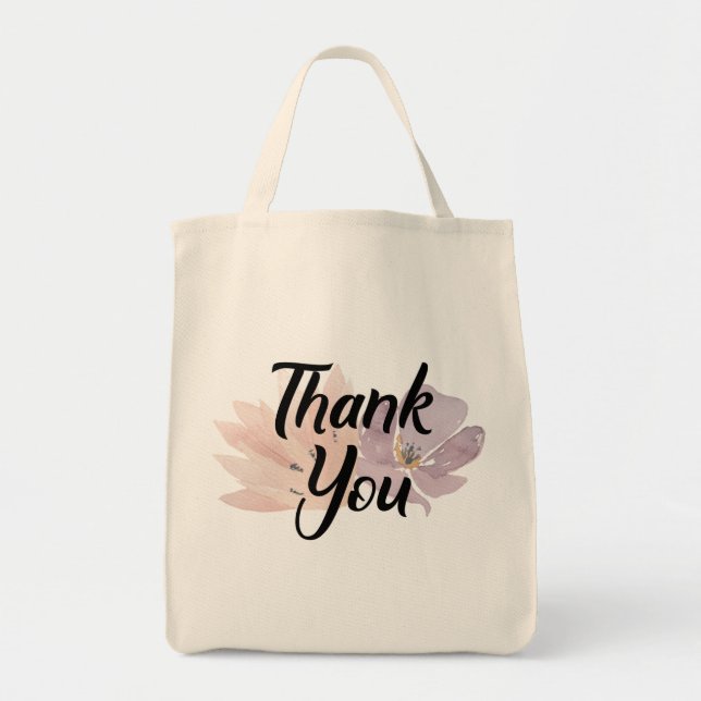 Thank You Floral Gift Tote Bag (Front)