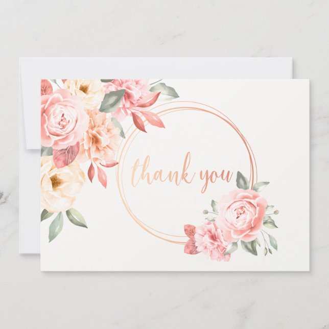 Thank You Floral in Pink Invitation (Front)