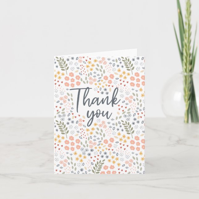 Thank you Floral Kathrin Legg Greeting Card (Front)