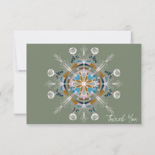 Thank You Floral Mandala Boho Botanical Card