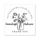 Thank You Floral Mason Jar Small Business Stamp
