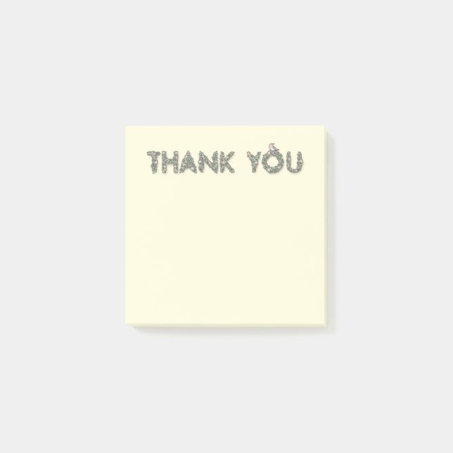 Thank You Floral Outlined Post-it Notes (Front)