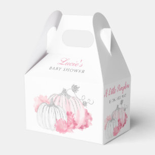 Thank You Floral Pink Pumpkin Girl Baby Shower Favour Box